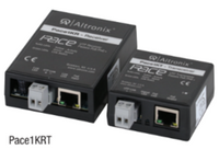 Pace1KRT Long Range Single Pair UTP Ethernet Adapter Kit with two black network units and connected cables