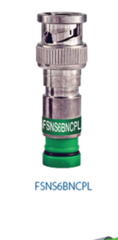 Belden ProSNS Plenum BNC compression connector for RG6 cable with green label and metal components Main image
