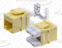 HD-6EKSJIV Cat 6 Keystone Jack in ivory with wiring diagram and gray connector variants shown