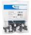25-pack of black ICC Cat6A HD keystone jacks in sealed packaging with product labeling and barcode