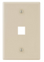 Almond single gang oversized faceplate with one port opening and mounting screws
