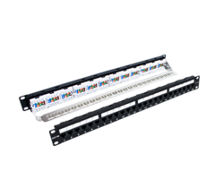Wavenet Cat6A 110-Type 24-port patch panel 1U rack mount with black and gray color options Main image