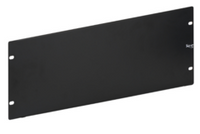 Black steel 4RU equipment rack blank panel with mounting holes for server cabinet installation
