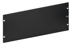 Black steel 4RU equipment rack blank panel with mounting holes for server cabinet installation