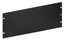 Black steel 4RU equipment rack blank panel with mounting holes for server cabinet installation
