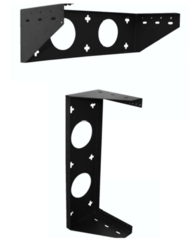 VWMB-4U vertical and horizontal wall mount bracket with dual circular cable routing holes for network rack installation