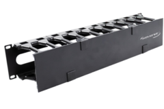 Wavenet MDH Series 1U high-density metal cable manager with black horizontal cable organizer channels for server rack instal… Main image