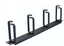 Wavenet HCM single-sided metal horizontal cable manager with four vertical organizers mounted on black base rail for 2U rack