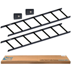 Two-pack ladder rack 5-inch cable runway straight sections with butt splice kit for structured cabling installations Main image