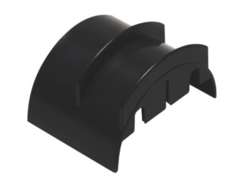 Black cable management radius unit curved corner piece for organizing network cables in server racks Main image