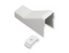 White 3/4 inch ICC raceway ceiling entry and clip with mounting hardware shown separately