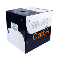 Cat6A FTP 10Gig Riser (CMR) Shielded Cable - 1000ft RIB - Black