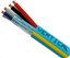 Control Cable 22/2 Shielded + 18/2 Stranded BC Plenum (CMP) - 1000ft Reel - Teal w/Yellow Stripe