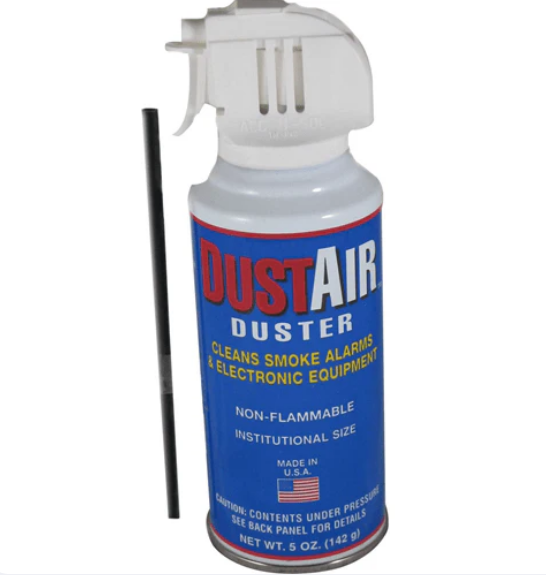 HSI DustAir 5oz trigger air duster with blue label, non-flammable compressed air canister for cleaning electronics and equip…