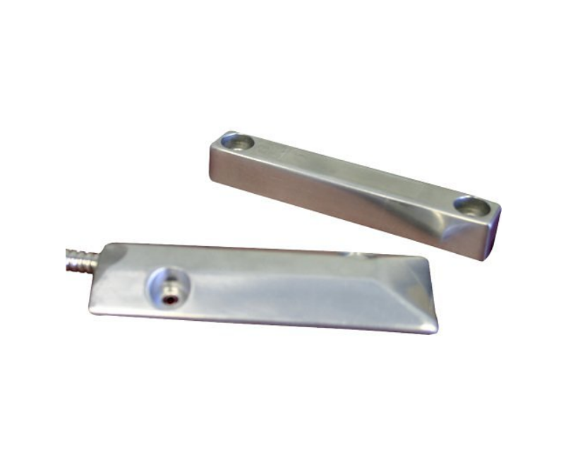 PS-2023 overhead magnetic contact with 27-inch armored cable and aluminum housing, shown assembled and disassembled