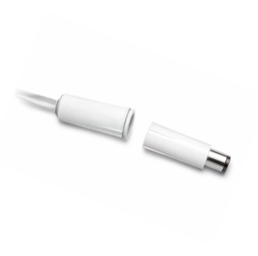 AI NEXT DC-1641 W magnetic contact sensor with white cylindrical body and metal connector, shown disassembled Main image