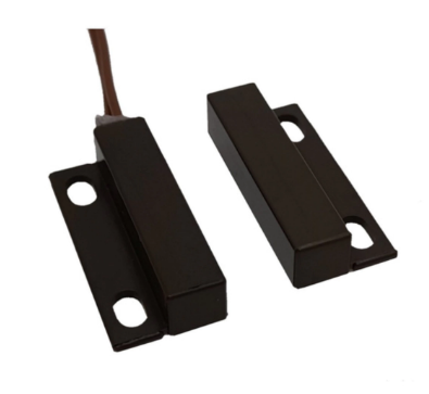 AI NEXT DC-1561 magnetic contact sensor pair with 1 inch gap, black surface mount housing with wired connection Main image