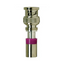 BNC connector for solid center mini coax cable with purple band, nickel-plated brass body and knurled coupling nut