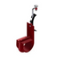 Red 2-inch cable management stiffy on cradle with black lever and metal clip for organizing network cables