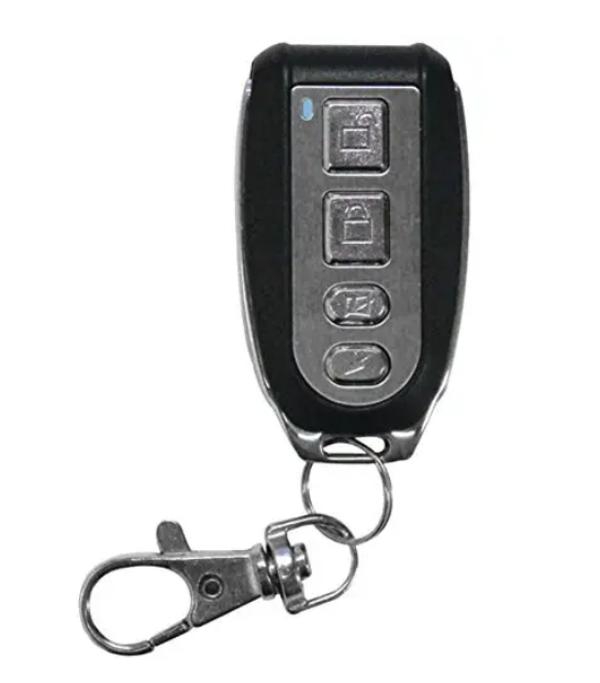 SM-88X wireless remote controller with panic button featuring four control buttons and keychain attachment for network secur… Main image