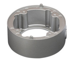 DWC-BLJUNCW gray cylindrical junction box for Digital Watchdog bullet cameras with ribbed mounting collar