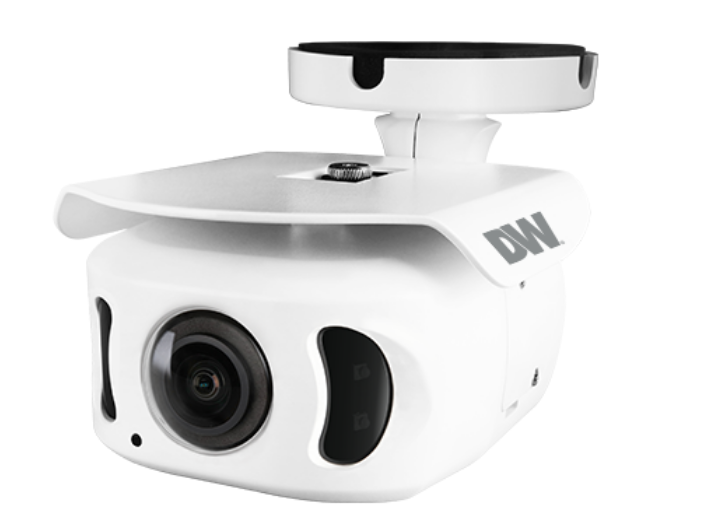 DWC-MBW8Wi2TX MEGApix 8MP ultra-wide 4K bullet camera with white housing and integrated mount bracket