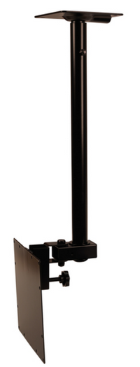 Black ceiling mount bracket for 25-37 inch flat panel displays with adjustable pole and mounting plate