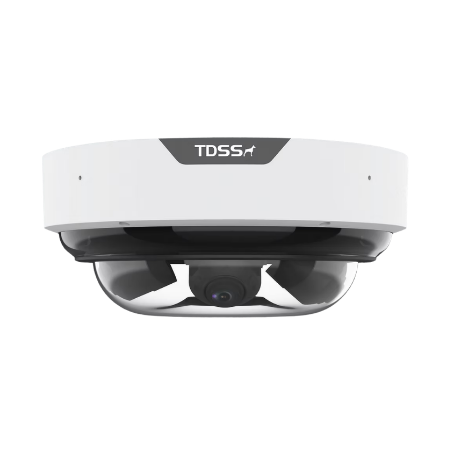 TDODIM2050MA-AI white and black dome network camera with quad 5MP sensors and panoramic viewing capability