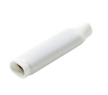UPG D1300 unfilled B connector, white cylindrical networking cable connector with oval port opening Main image