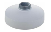 White dome-shaped pendant mount with threaded connector for suspended ceiling installation