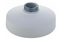 White dome-shaped pendant mount with threaded connector for suspended ceiling installation