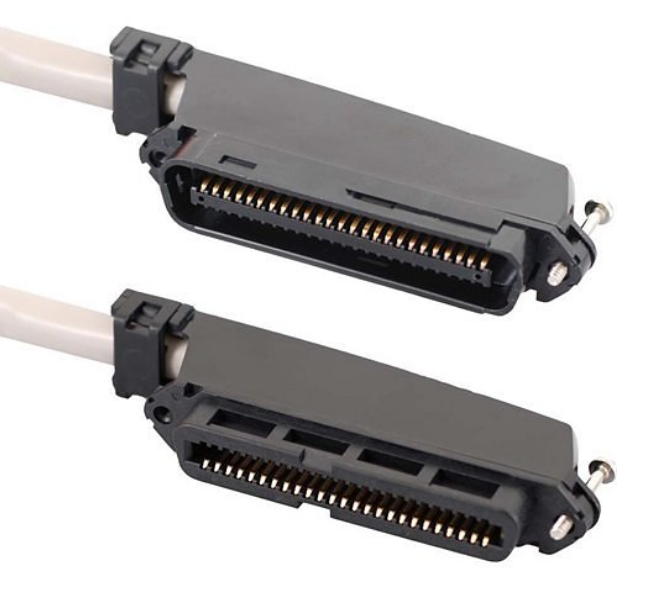 ICC ICPCSTFM05 25-pair Telco cable connectors showing male and female ends with gold-plated pins