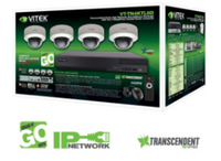 VITEK 4-channel 1080p IP dome camera surveillance system kit with NVR recorder and network cabling
