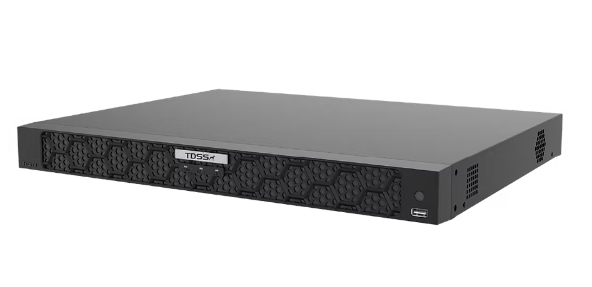 TDNVR8P8K-M-AI-2T 8-channel network video recorder with 2TB storage, front panel display and ventilation ports