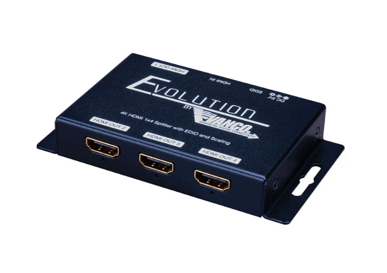 Vanco 4K HDMI 1×4 Splitter with EDID and Scaling