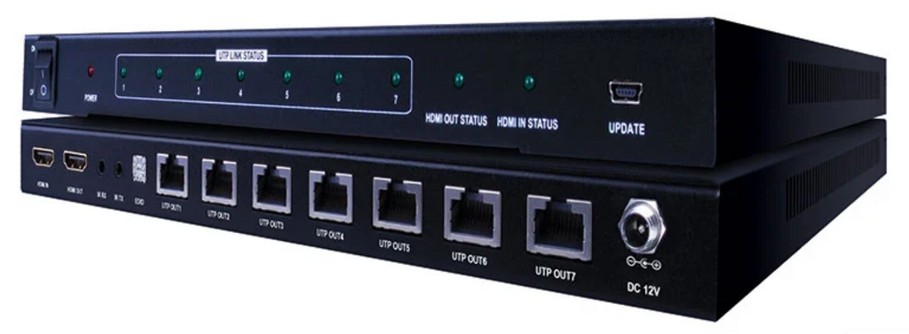 Vanco Evolution HDMI® 1×7 Splitter over Cat5e/Cat6 Cable with Additional HDMI® Output