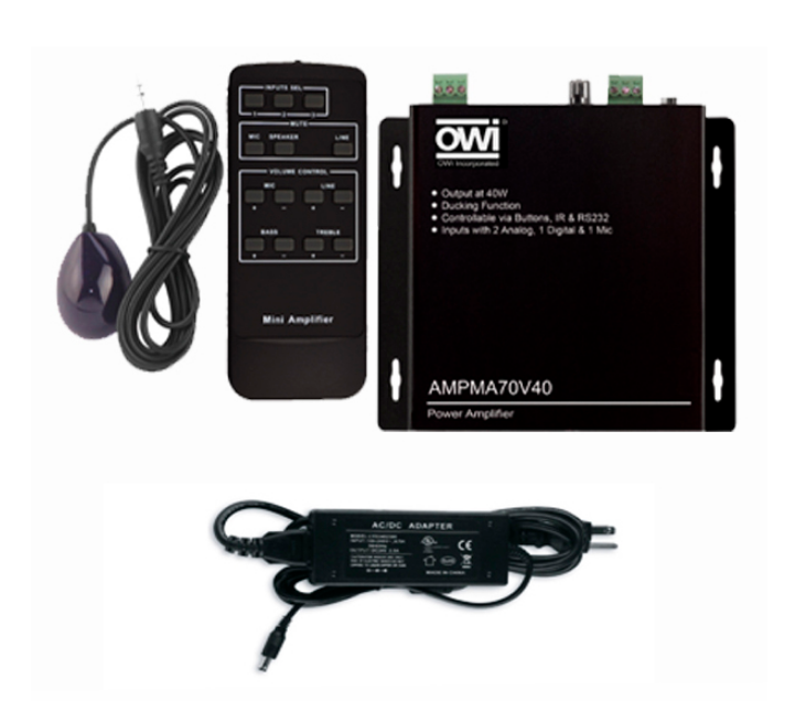 OWI Digital Mini Amplifier, 40 Watt 70 Volt Class-D amplifier Main image