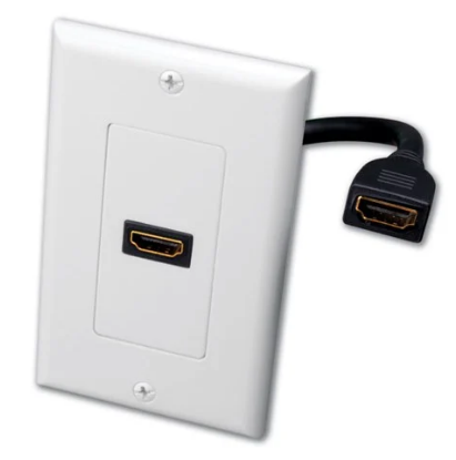 Single HDMI® Pigtail Decor Wall Plate