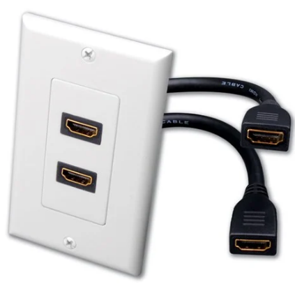 Dual HDMI® Pigtail Decor Wall Plate