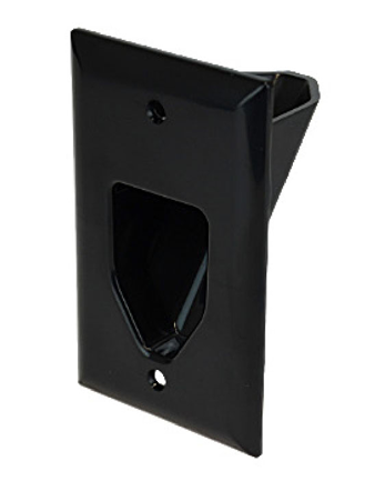 Datacomm 1 Gang Recessed Low Voltage Cable Plate - Black Main image