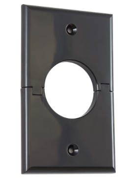 Midlite Single Gang Splitport Low Voltage Cable Wall Plate - Black Main image