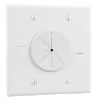 Midlite Double Gang Splitport™ with Grommet - White Main image