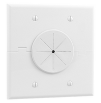 Midlite Double Gang Splitport™ with Grommet, White