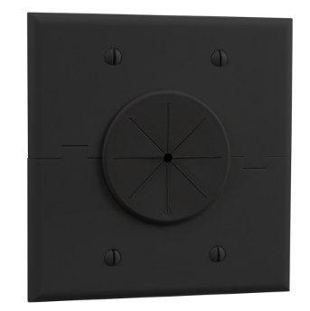Midlite Double Gang Splitport™ with Grommet - Black Main image