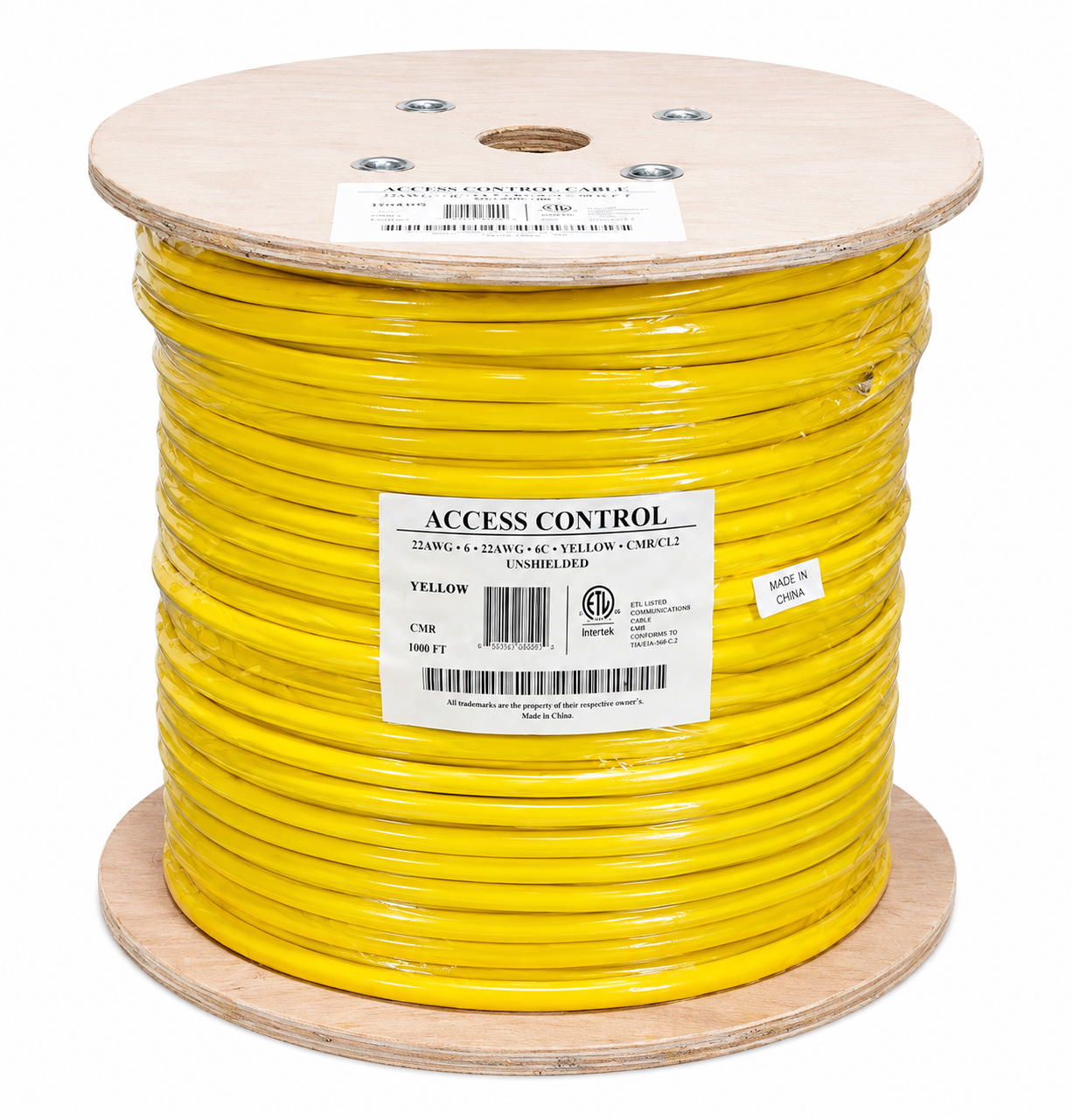 Access Control Cable (22/3 Pair Shielded +18/4 +22/4 +22/2) Plenum (CMP) - 500ft Reel - Yellow Main image