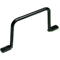 Black D-ring cable management bracket with 5 inch width and 3.25 inch depth for rack mount installations