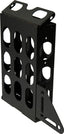 Black VMP digital signage computer holder with cable management slots and mounting brackets for rack installation