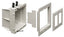 Arlington Industries double gang recessed electrical box in white with removable plates and internal compartment shown disas…