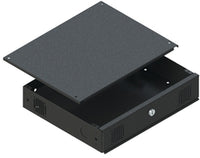 VMP Mobile/Rackmount DVR Lockbox with open drawer showing secure storage compartment for network equipment