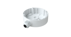 White DWC junction box mounting accessory for V9 vandal dome cameras with fixed lens and side cable entry port Main image
